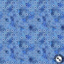 QT Fabrics Citrus Bliss Foulard Geo Blue QT Fabrics Citrus Bliss Foulard Geo Blue