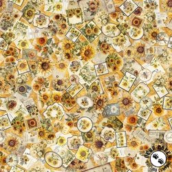 QT Fabrics Sunflower Serenade Sunflower Ephemera Orange QT Fabrics Sunflower Serenade Sunflower Ephemera Orange