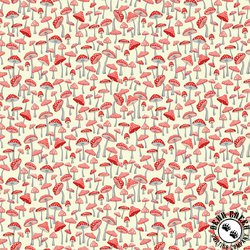 Windham Fabrics Enchanted Woods Mushroom Garden Red