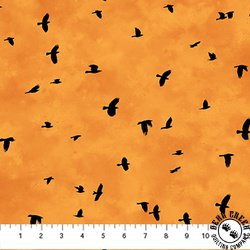 Northcott Spellbound Mini Crows Orange