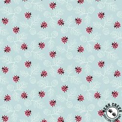 Studio E Fabric In The Thicket Tossed Ladybugs Light Blue Studio E Fabric In The Thicket Tossed Ladybugs Light Blue