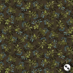 Studio E Fabrics Ashdown Forest Flowering Vine Toss Dark Chocolate