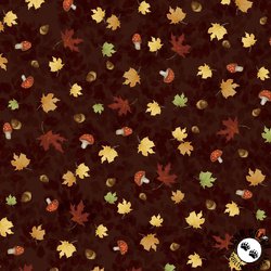 P&B Textiles Fall Friends Ditzy Leaf Toss Dark Brown P&B Textiles Fall Friends Ditzy Leaf Toss Dark Brown