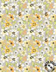 Wilmington Prints Patch of Sunshine Large Floral Gray