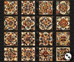 QT Fabrics Solstice Kaleidoscope Picture Patches Black
