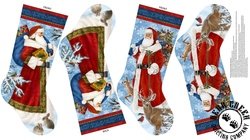 Northcott St. Nicholas Stocking Panel Dark Blue/Multi