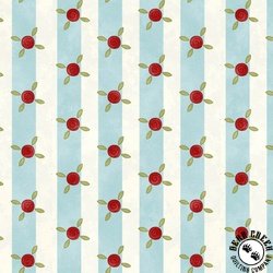 Henry Glass Pocketful of Posies Stripes Cream Blue Henry Glass Pocketful of Posies Stripes Cream Blue