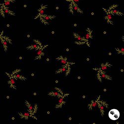 Andover Fabrics Carolina Tossing Sprig Black/Red Andover Fabrics Carolina Tossing Sprig Black/Red