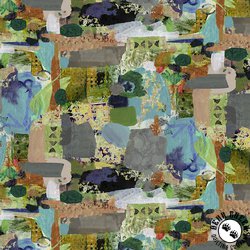 Clothworks Wild Wonder Abstract Collage Multi