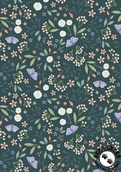 Lewis and Irene Sky Garden Floral Odyssey Deep Teal Lewis and Irene Sky Garden Floral Odyssey Deep Teal