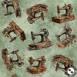 Blank Quilting Forget Me Not Sewing Machines Sage