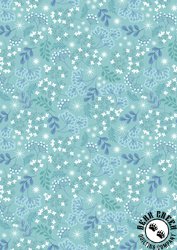 Lewis and Irene Fabrics A Winter's Moon Frosted Foliage Light Aqua with Pearl Lewis and Irene Fabrics A Winter's Moon Frosted Foliage Light Aqua with Pearl