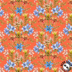 Windham Fabrics Lily Fresh Blooms Papaya