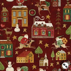 Riley Blake Designs Up on the Housetop Main Cranberry Riley Blake Designs Up on the Housetop Main Cranberry