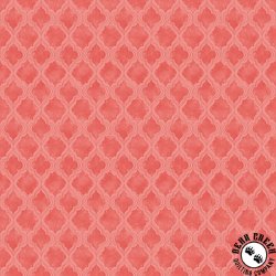 Clothworks Hummingbird Days Damask Coral