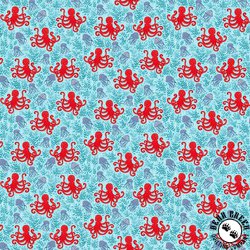 Andover Fabrics Deep Blue Sea Octopus Light Blue Andover Fabrics Deep Blue Sea Octopus Light Blue