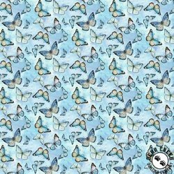 Timeless Treasures Forest Whisper Flying Butterflies Sky