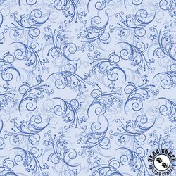 Benartex All About Daisies Dancing Scroll Light Blue