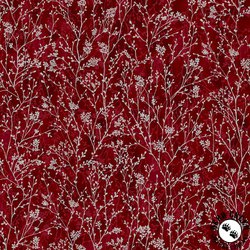 Hoffman Fabrics Cotton and Pine Vines Crimson/Silver