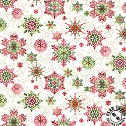 Studio E Fabrics Tis The Season Snowflakes Cream