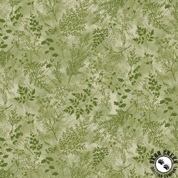 Hoffman Fabrics Harvest Bouquet Ferns Olive