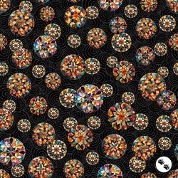 QT Fabrics Solstice Kaleidoscope Tossed Circles Black QT Fabrics Solstice Kaleidoscope Tossed Circles Black
