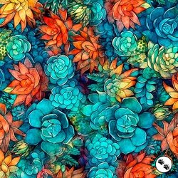 QT Fabrics Oasis Succulents Multi QT Fabrics Oasis Succulents Multi