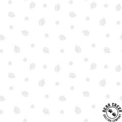 Blank Quilting Morning Mist VIII Ladybugs White on White