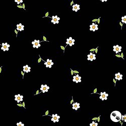 Andover Fabrics Flutter Daisies Black