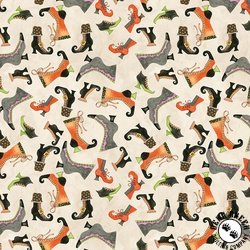 Riley Blake Designs Ghoul Friends Boots Toss Cream Riley Blake Designs Ghoul Friends Boots Toss Cream