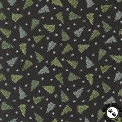 Moda Winter Friends Tossed Trees Charcoal Black