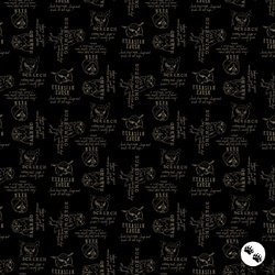 Clothworks Night Whispers Words Black