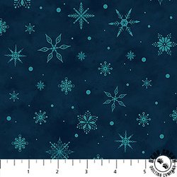 Northcott Woodland Wishes Snowflake Navy