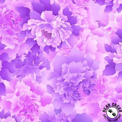 Henry Glass Peony Paradise 118 Inch Wide Backing Fabric Lilac Henry Glass Peony Paradise 118 Inch Wide Backing Fabric Lilac