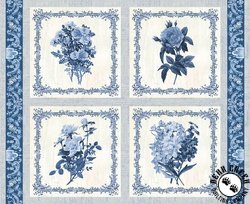 Blank Quilting English Blue and White Pillow Block Panel Blank Quilting English Blue and White Pillow Block Panel