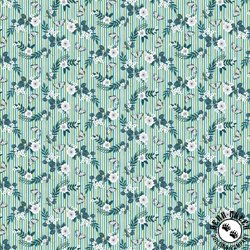 Studio E Fabrics Tropical Menagerie Striped Floral Agua