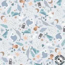 P&B Textiles Polar Pals Allover Light Blue