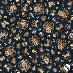 QT Fabrics Night Owls Dark Teal QT Fabrics Night Owls Dark Teal