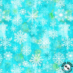 Studio E Fabrics Snowburst 108 Inch Wide Backing Fabric Snowflake Toss Caribbean