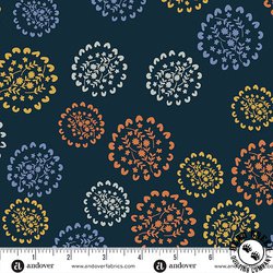 Andover Fabrics Conway Cottage 108 Inch Wide Backing Fabric Bunches Navy