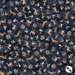 QT Fabrics Forest, Field and Stream Wildlife Toss Navy QT Fabrics Forest, Field and Stream Wildlife Toss Navy