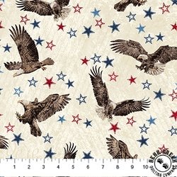 Northcott Stonehenge Stars and Stripes 13 Eagles Beige/Multi