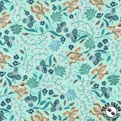 Robert Kaufman Fabrics Feathers and Flora Leaves Mint