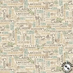 Michael Miller Fabrics Nature's Landscape Wilderness Words Tan