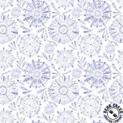 P&B Textiles Peacock Serenade Feather Mandalas White/Purple P&B Textiles Peacock Serenade Feather Mandalas White/Purple