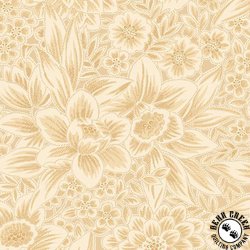 Marcus fabrics Carrie's Caramels and Creams 108 Inch Wide Backing Fabric Floral Cream