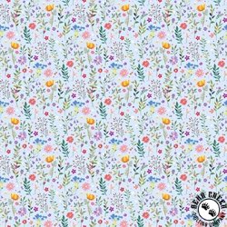 Clothworks Simple Life Petite Fleur Light Denim
