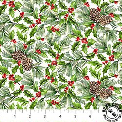 Northcott Holiday Joy Pine and Holly Cream/Multi