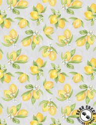 Wilmington Prints Zest for Life Lemon Toss Gray