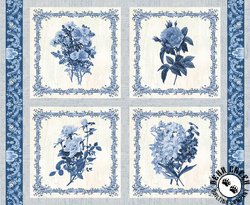 Blank Quilting English Blue and White Pillow Block Panel